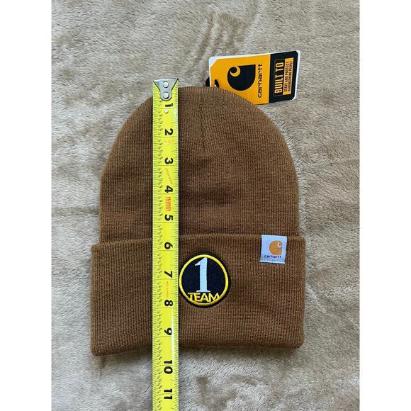 NWT Carhartt Knit‎ Cuffed Beanie "1 Team" Duck Brown Winter Hat One Size - Picture 6 of 6